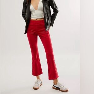 Free People In My Feelings Velvet Crop Flare Pants